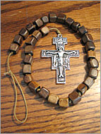 PN2 - Pater Noster Cord with brown cubed horn beads